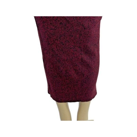 Maje Marled Bordeaux Midi Skirt Size L Red Maroon Sweater Rib Knit Form Fitting - Picture 4 of 9